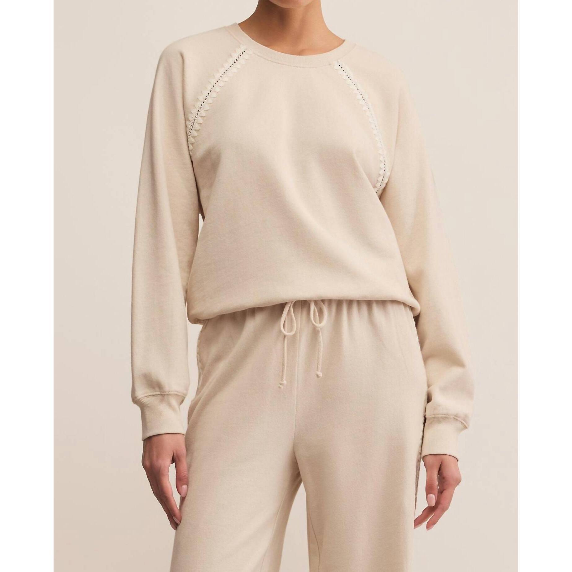 New Z Supply Allie All Around Sweatshirt In Natural